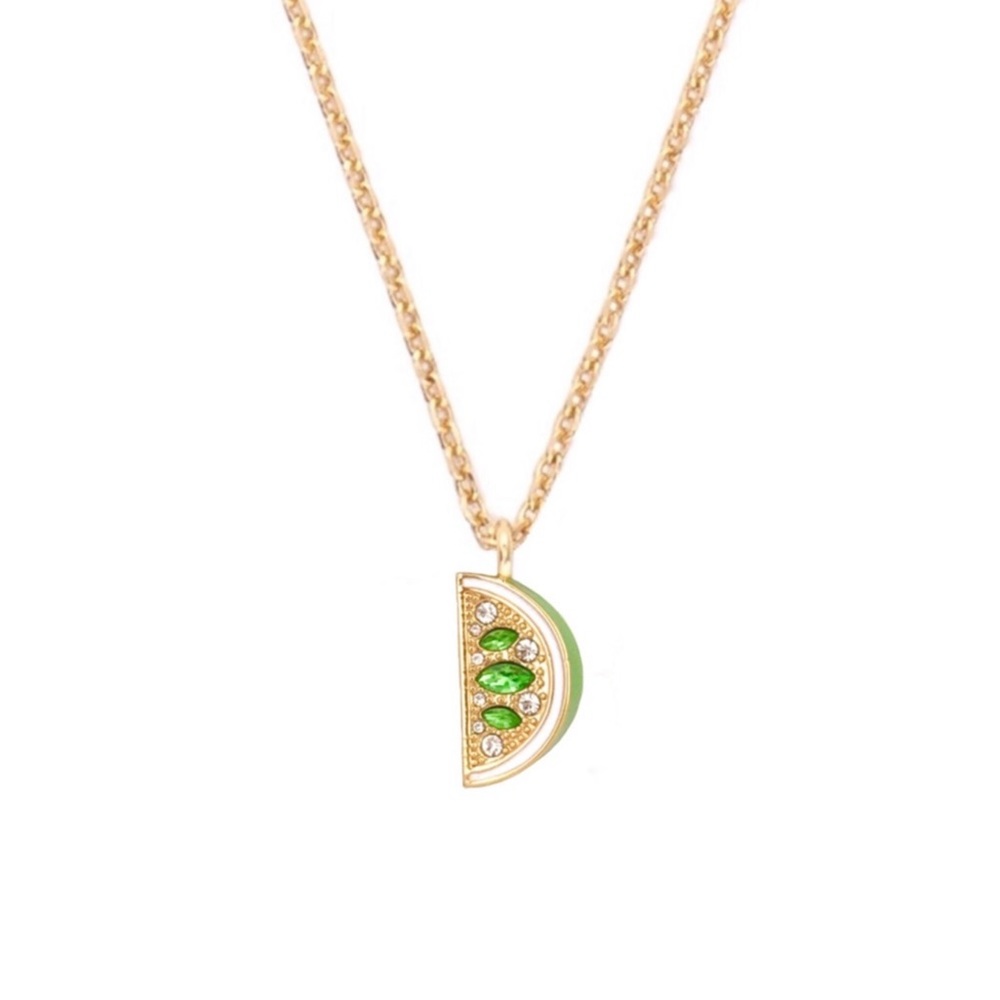 Kate Spade Out of Office Lime Pendant Necklace NWT
